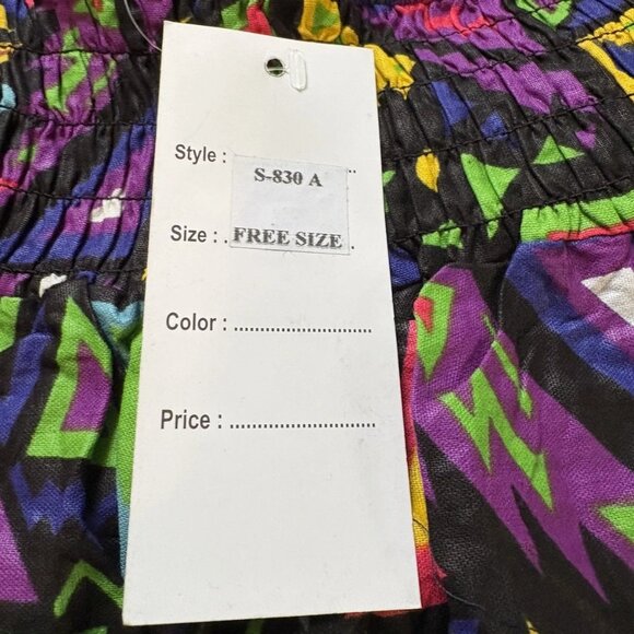 Ankara wax-printed Skirt w/Scarf African Print Colorful Free Size - Picture 7 of 8